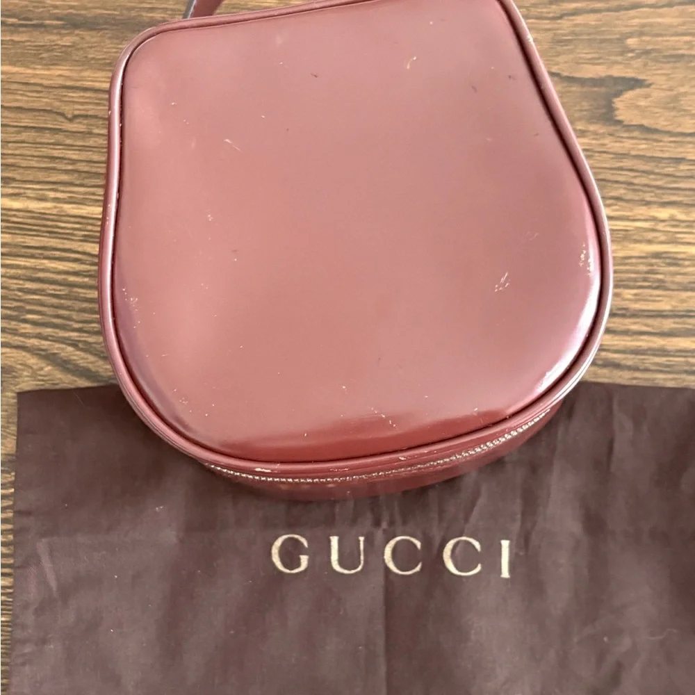 Gucci Vintage Burgundy Leather HandBag/Cosmetic Case w/ Dust Bag and COA - Picture 3 of 10